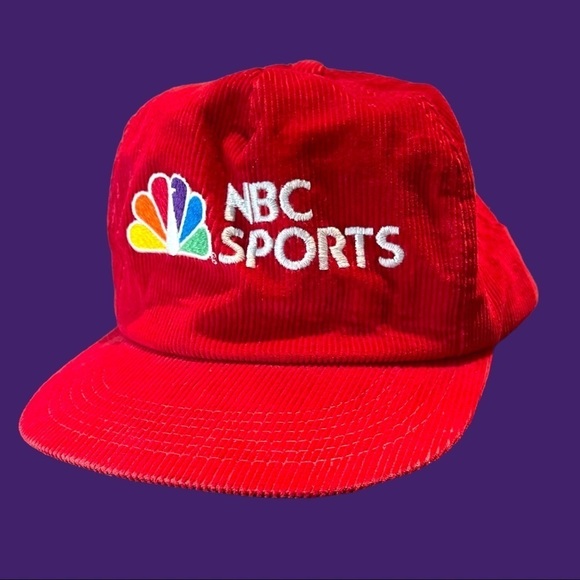 90s y2k rare hat NBC Sports vintage cordoroy SnapBack VTG retro streetwear